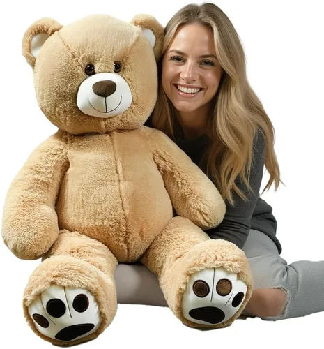 Vista 2 de Anico - Peluche beige de 10" con ojos bordados Suave animal de peluche, perfecto como peluche para bebés, niños pequeños y niños Peluche