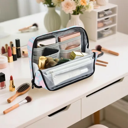 Vista 7 de Estuche de lápiz de pantalla japonesa azul rosa grande capacidad con cremallera organizador caja para adolescentes grado escuela suministros