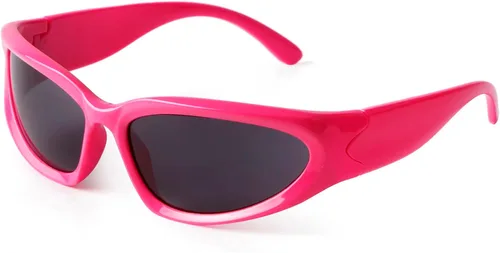 Vista 10 de ADE WU Gafas de sol envolventes de moda para mujeres y hombres Marco beige/lente marrón