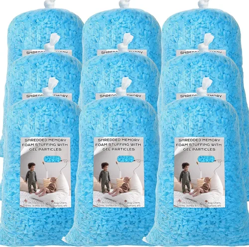 Vista 10 de Relleno de puf, relleno de espuma viscoelástica triturada de 5 libras, relleno de silla de puf, recarga de relleno para puf, relleno de saco