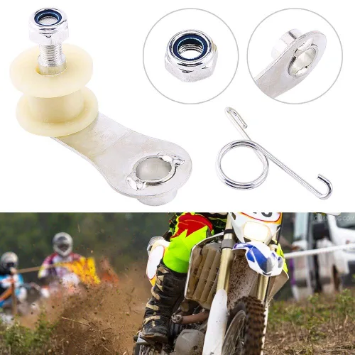 Vista 2 de Kit de ajustador de rodillo tensor de cadena Pit Bike con resorte para Dirt Pit Mini Bike Motocicleta