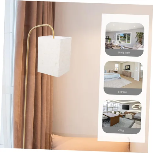 Vista 8 de VILLCASE Pantalla pequeña de lino moderna para piso, pantalla rectangular beige