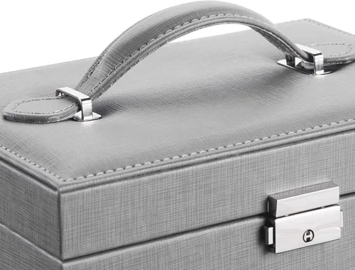Vista 5 de BEWISHOME Jewelry Box, 20 Section Jewelry Organizer Box for Earrings,Rings,Necklaces,Cufflinks,Pendants Grey, Birthday Gift for Women,Women