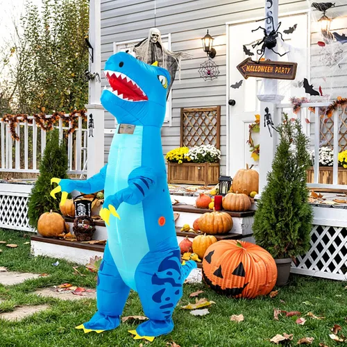 Vista 5 de Dinosaur Costume for Adults Inflatable Costume Adult Full Body Dinosaur Air Blow up Halloween Costume for Men and Women
