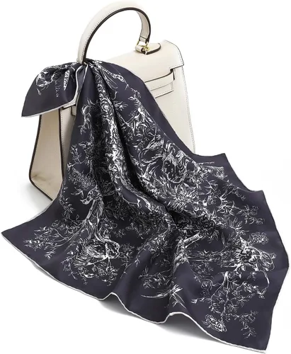 Vista 3 de STARWHISPER Bufanda de seda de morera 100% pura, 21 x 21 pulgadas, bufanda de sarga de seda de 0.551 in para mujer, bufanda cuadrada con embalaje