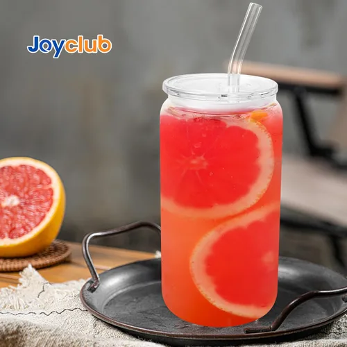 Vista 5 de Joyclub Paquete de 8 tapas acrílicas aptas para vasos de vidrio de 16 onzas Transparente