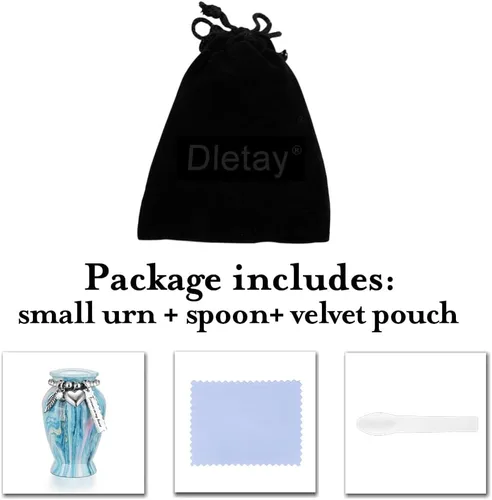 Vista 8 de Dletay Urnas pequeñas personalizadas para cenizas humanas, recuerdo de 2.85 pulgadas, mini urna de cremación conmemorativa para mujeres y hombres