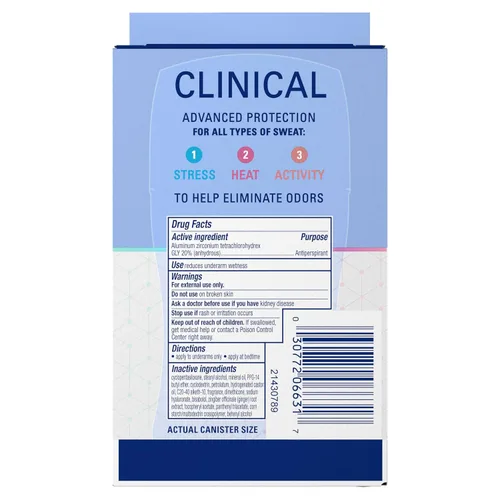 Vista 11 de Secret Clinical Strength 100HR - Desodorante antitranspirante sólido invisible para mujeres, protección contra el estrés con ácido hialurónico, pH
