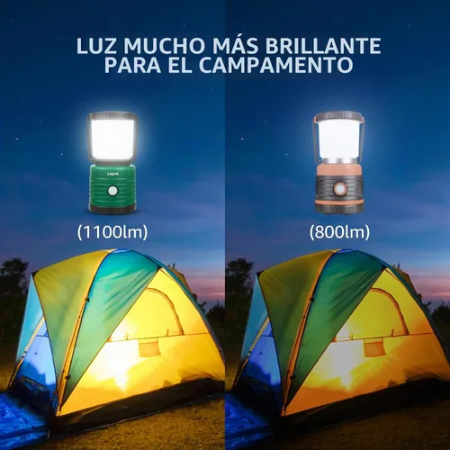 Vista 6 de Lepro Linterna de Campamento, LED Alimentada por Batería con 1500LM, 4 Modos de Luz, Luz Impermeable para Tienda, Linterna con Luz para Huracán, Luz