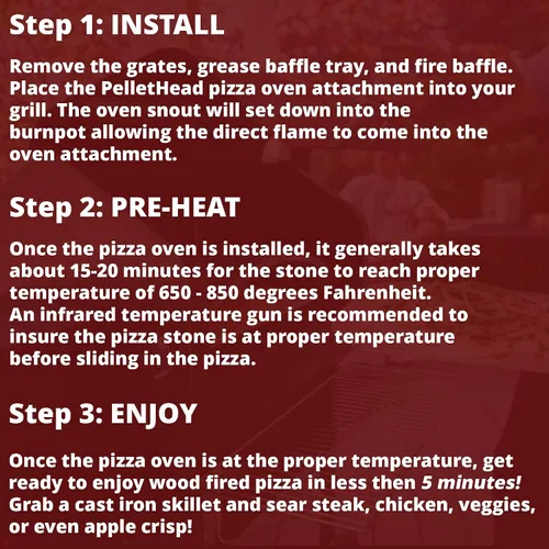Vista 6 de Pellethead Accesorio para horno de pizza para parrillas de pellets – Convierte Traeger, Pit Boss, GMG y Camp Chef en horno de pizza al aire libre
