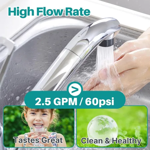 Vista 6 de ICEPURE WFC5300A Sistema de filtro de agua debajo del fregadero, vida ultralarga de 3 años o 22000 galones, reemplazo para el sistema de filtración
