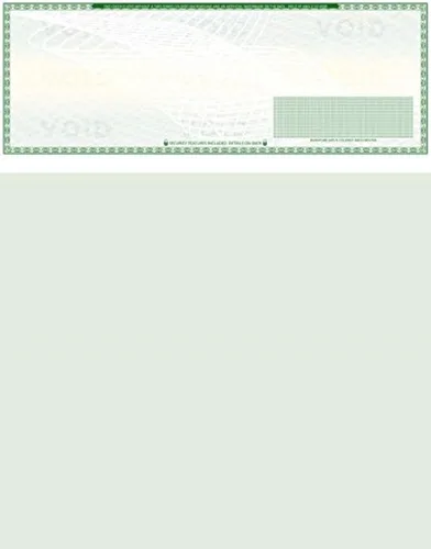 Vista 23 de 50 cheques en blanco de alta seguridad - Comprobaciones de computadora para QuickBooks en la parte superior (marrón laberintado) Peso del papel # 70