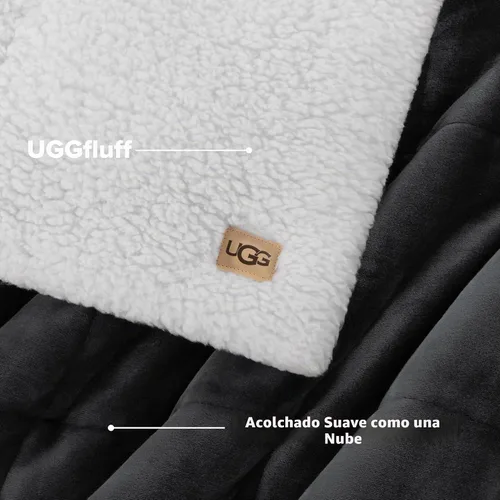Vista 10 de UGG Nita - Manta de forro polar esponjoso y suave, 50 x 70 pulgadas, color Gris