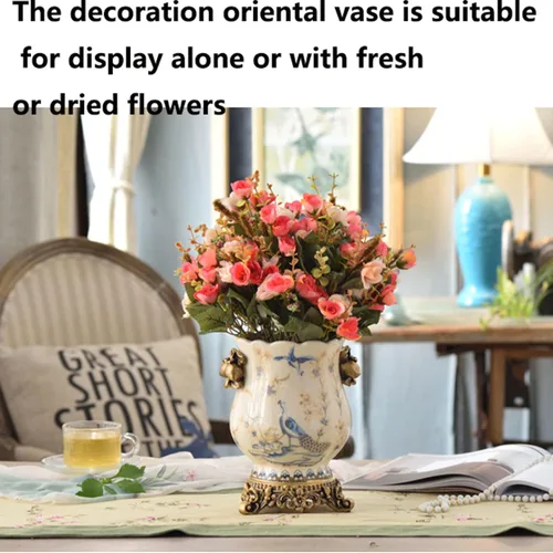 Vista 9 de Jarrón de cerámica alto para suelo, florero chino para decoración del hogar, florero japonés de 8.3 pulgadas, recipiente sofisticado para ramas