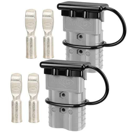 Vista 16 de 2 piezas conector de alimentación de batería de 175 amperios 600 voltios 1/0 AWG (contacto de 1/0AWG, 2 piezas carcasa gris) Kit de conector