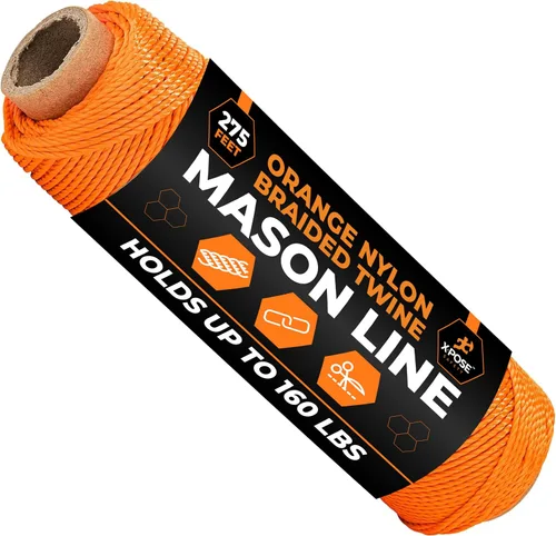 Vista 17 de Xpose Safety Green Mason Line String - Cuerda de nailon trenzado #18 - Línea de construcción duradera de 275 pies para herramientas de mampostería
