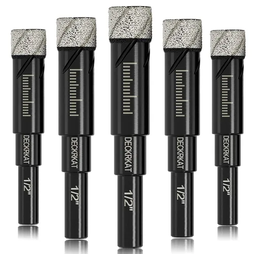 Vista 14 de 3 paquetes de brocas de diamante seco de 5/8" 14mm con soldadura al vacío, sierras de agujero de diamante para azulejos de granito, cerámica