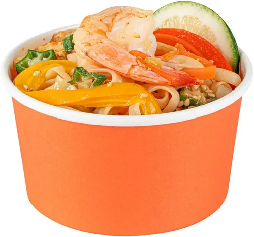 Vista 110 de Restaurantware Coppetta - Vasos de postre de 3 onzas, 50 tazas desechables para helado, tapas se venden por separado, cuencos de papel a cuadros