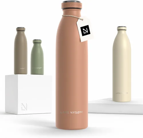 Vista 39 de LARS NYSØM Botella de agua aislada de acero inoxidable de 12 onzas, 17 onzas, 25 onzas, 34 onzas, 51 onzas, frasco térmico aislado para bebidas