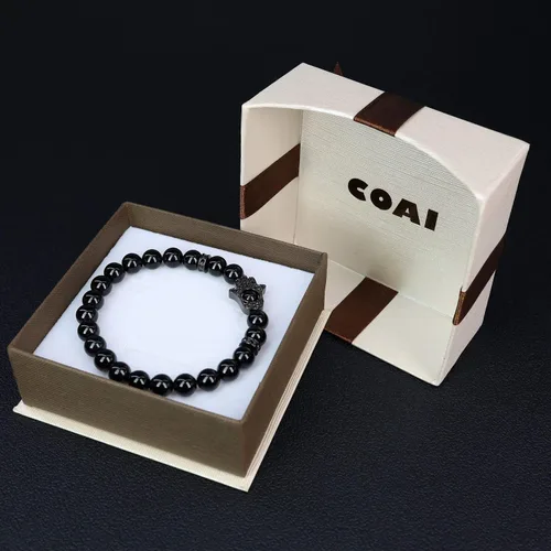 Vista 6 de COAI Hamsa - Pulsera de piedra de protección de mano para hombres y mujeres, Piedra
