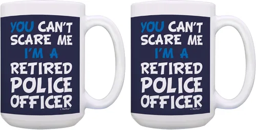 Vista 9 de ThisWear Regalo de jubilación Can't Scare Me I'm a Retired Police Officer Funny Cop Gift Taza de café de cerámica de 11 oz con asa