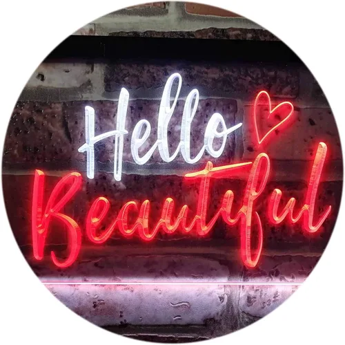 Vista 14 de ADVPRO Hello Beautiful Battling Cancers Support - Letrero de neón LED de doble color, azul y rojo, 12 x 8.5 pulgadas, st6s32-i1177-br azul y Red