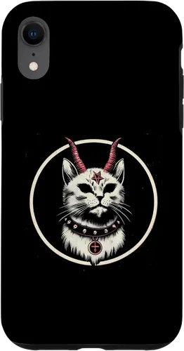 Vista 25 de Funda para iPhone 17 de Baphomet Satánico Oculto de Gato del Diablo