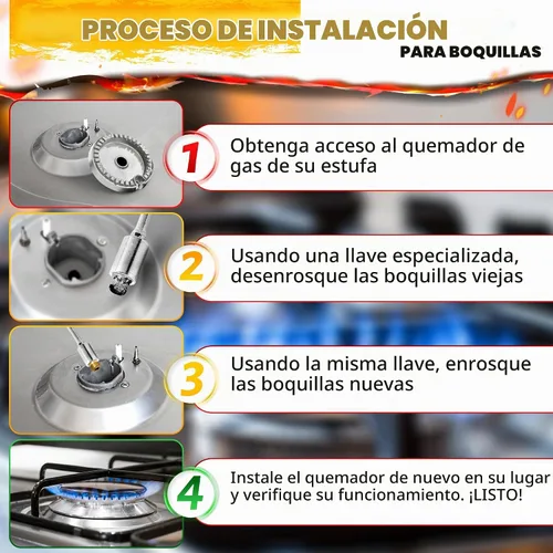 Vista 6 de ALPENKOK - Kit de orificio de propano, 10 piezas, boquilla de latón M6x0.2.953 in para parrilla