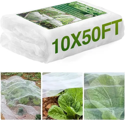 Vista 12 de Barrera de malla de jardín de 10 x 25 pies, red de plantas de árboles frutales para vegetales, arbustos de arándanos, cubierta de fila, protección
