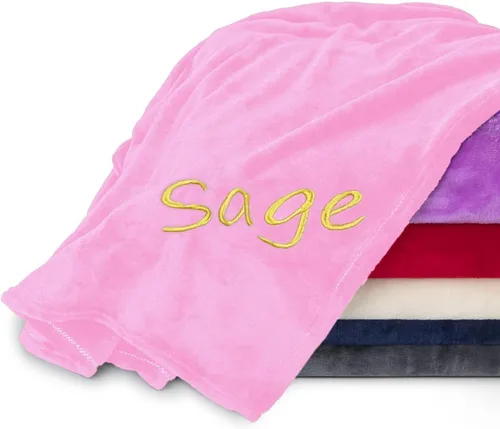 Vista 11 de Mantas personalizadas para adultos, manta personalizada con nombre bordado o monograma, funda de manta de forro polar suave para cama y sofá