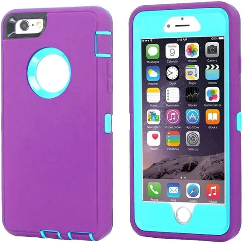 Vista 8 de Funda para iPhone 8 y iPhone 7, resistente, con función atril, protector de pantalla integrado, 4 en 1, fuerte y resistente a prueba de golpes