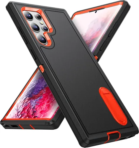 Vista 20 de IDweel Funda para Galaxy S22, para Galaxy S22 con soporte, protección resistente a prueba de golpes, antiarañazos, funda dura de estudio para Galaxy