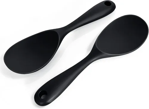 Vista 7 de FireKylin 2 piezas de pala de arroz de plástico, espátula de cuchara de arroz antiadherente, cuchara de olla de arroz resistente al calor (blanco)
