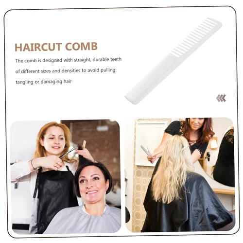 Vista 2 de SOLUSTRE Peine de dientes finos y dientes anchos, peine profesional para corte de pelo, peine de corte de peluquería especial antiestático peine