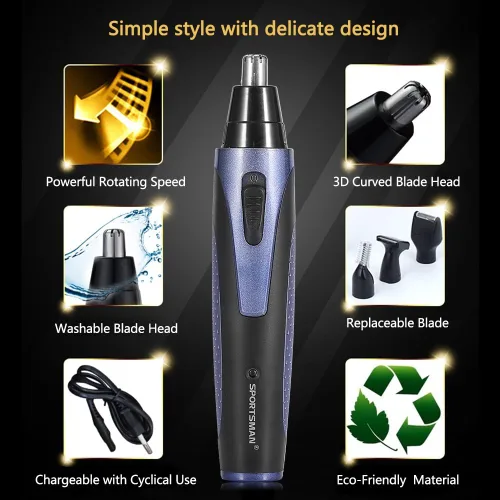 Vista 6 de Sonew Kit de recortadora eléctrica, juego de afeitadora facial eléctrica recargable automática de cejas de oído