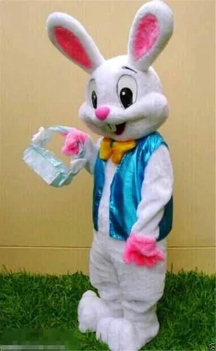 Vista 3 de Disfraz de conejo de Pascua de peluche para adulto, disfraz de mascota de Halloween, M de 5 pies 7 pulgadas a 5 pies 11 pulgadas (67.3 in-70.9 in)