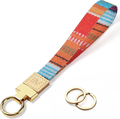 Vista 34 de EcoVision - Llaveros lindos con correa para llaves, llavero de muñeca para mujer, correa de insignia con 2 argollas para llaves
