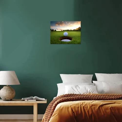 Vista 8 de Lienzo decorativo para pared, diseño de cueva para hombre, campo de golf, paisaje, puesta de sol, arte deportivo, para oficina, gimnasio, sala