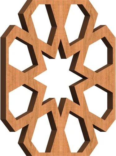 Vista 36 de Jackson Decorative Fretwork Wood Wall Panels, Large, 23 3/8" W x 23 3/8" H x 1/4" T, Cherry