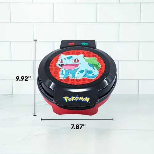 Vista 3 de Uncanny Brands Máquina de gofres Pokémon Bulbasaur - Haz gofres Bulbasaur - Electrodoméstico de cocina