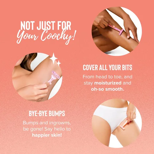 Vista 6 de Coochy Crema de afeitado - Loción hidratante para afeitar, crema de afeitar íntima suave, para área del bikini, axilas, piernas y más, fórmula