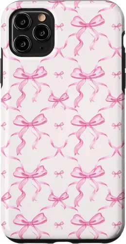 Vista 13 de Cintas y lazos estéticos rosas para iPhone 16 en estuche de acuarela