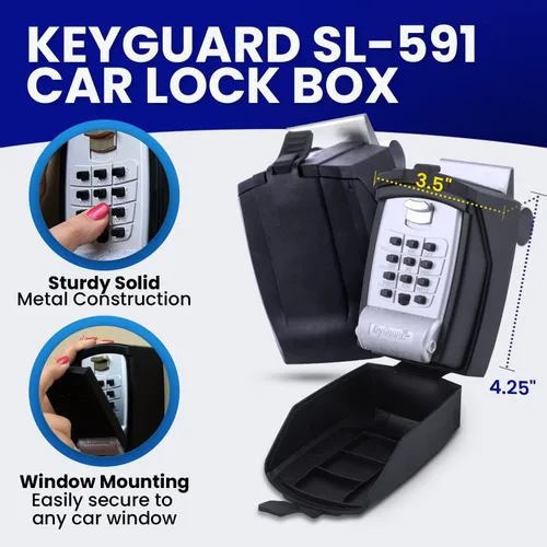 Vista 2 de KeyGuard Pro SL-591 - Caja de bloqueo con botón de golpe para vidrio del automóvil