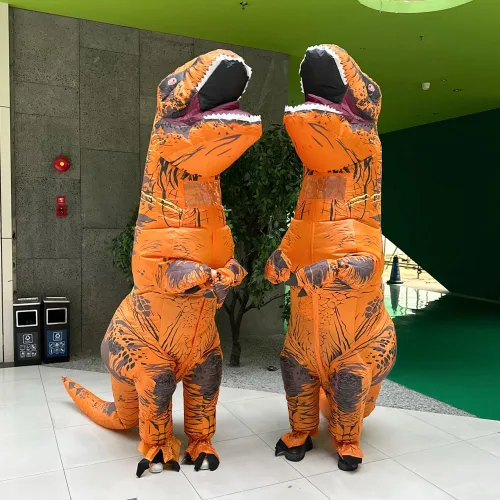 Vista 5 de Vsuna Disfraces de dinosaurio para adultos, disfraz de t rex para adultos, disfraz de dinosaurio inflable para Halloween, cosplay, fiesta, Navidad