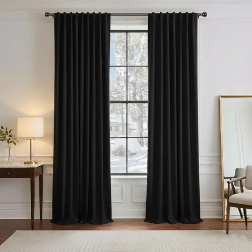 Vista 85 de PONY DANCE Cortinas cortas con aislamiento térmico para ventana pequeña, para guardería, baño, cocina, lavandería, caravana, sótano, 29 pulgadas
