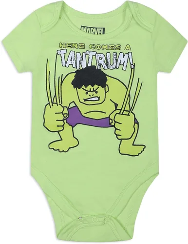 Vista 6 de Marvel Avengers - Paquete de 5 mamelucos de manga corta para recién nacidos y bebés