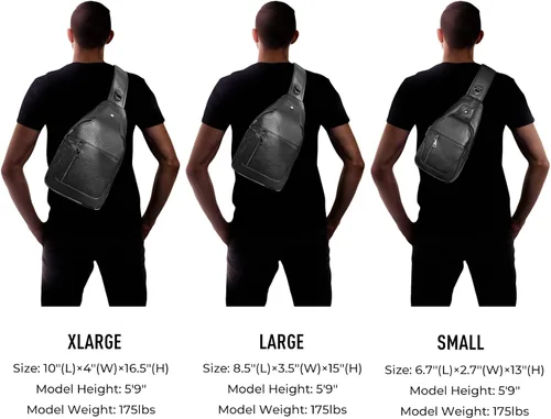 Vista 4 de Polare - Bolso bandolera de piel de vacuno impermeable y casual para hombre