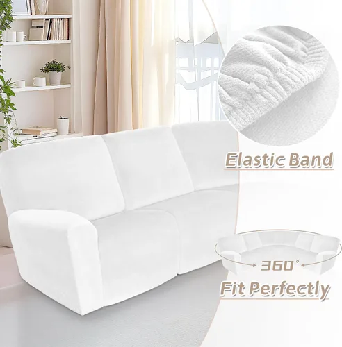 Vista 250 de Arfntevss Fundas de sofá seccional reclinable de terciopelo, Funda de sofá seccional de esquina para sofá reclinable, Funda elástica suave