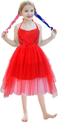 Vista 2 de ROSEZUZU Super Villain - Vestido de cosplay para niñas de 5 a 12 años