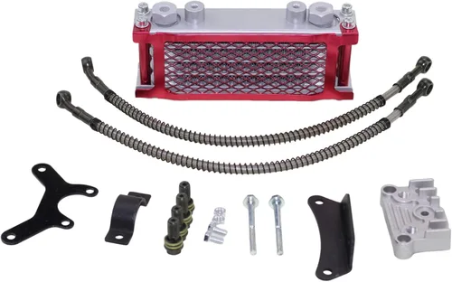 Vista 7 de Trkimal Kits de refrigeración de aceite de motor, radiador para Pit Dirt Bike ATV Motocicleta Quad Moto 125CC 140CC Tao Tao Bosuer KAYO Apollo Gold